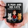 Custom Black Mug - Personalized Birthday Gifts For Cat Lovers, Cat Mom And Dad - Happiness Has Whiskers Custom Black Mug - Personalized Birthday Gifts For Cat Lovers, Cat Mom And Dad - Happiness Has Whiskers