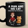 Custom Black Mug - Personalized Birthday Gifts For Cat Lovers, Cat Mom And Dad - Happiness Has Whiskers Custom Black Mug - Personalized Birthday Gifts For Cat Lovers, Cat Mom And Dad - Happiness Has Whiskers