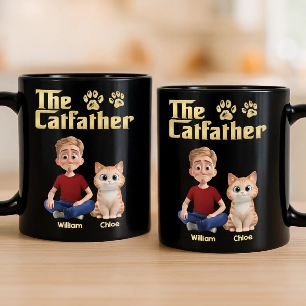 Custom Black Mug - Personalized Birthday Gifts For Cat Lovers, Cat Mom And Dad - This Mug Belongs To The Boss Custom Black Mug - Personalized Birthday Gifts For Cat Lovers, Cat Mom And Dad - This Mug Belongs To The Boss