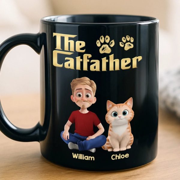 Custom Black Mug - Personalized Birthday Gifts For Cat Lovers, Cat Mom And Dad - This Mug Belongs To The Boss Custom Black Mug - Personalized Birthday Gifts For Cat Lovers, Cat Mom And Dad - This Mug Belongs To The Boss