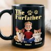 Custom Black Mug - Personalized Birthday Gifts For Dog Cat Lovers, Dog Dad And Mom, Cat Owners - The Furfather Never Walks Alone Custom Black Mug - Personalized Birthday Gifts For Dog Cat Lovers, Dog Dad And Mom, Cat Owners - The Furfather Never Walks Alone