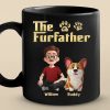 Custom Black Mug - Personalized Birthday Gifts For Dog Cat Lovers, Dog Dad And Mom, Cat Owners - The Furfather Never Walks Alone Custom Black Mug - Personalized Birthday Gifts For Dog Cat Lovers, Dog Dad And Mom, Cat Owners - The Furfather Never Walks Alone