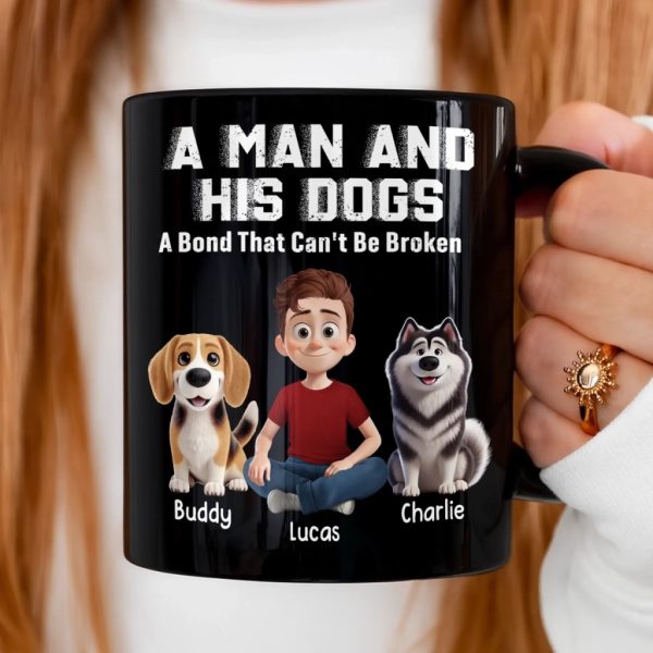 Custom Black Mug - Personalized Birthday Gifts For Dog Lovers, Dog Dad And Mom - Fueled By Dogs And Coffee Custom Black Mug - Personalized Birthday Gifts For Dog Lovers, Dog Dad And Mom - Fueled By Dogs And Coffee