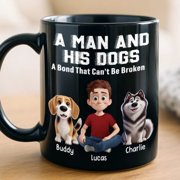 Custom Black Mug - Personalized Birthday Gifts For Dog Lovers, Dog Dad And Mom - Fueled By Dogs And Coffee Custom Black Mug - Personalized Birthday Gifts For Dog Lovers, Dog Dad And Mom - Fueled By Dogs And Coffee