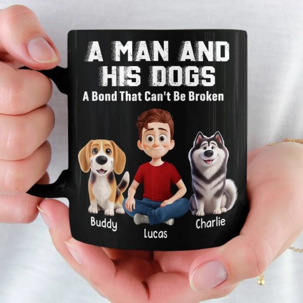 Custom Black Mug - Personalized Birthday Gifts For Dog Lovers, Dog Dad And Mom - Fueled By Dogs And Coffee Custom Black Mug - Personalized Birthday Gifts For Dog Lovers, Dog Dad And Mom - Fueled By Dogs And Coffee