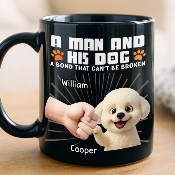 Custom Black Mug - Personalized Birthday Gifts For Dog Lovers, Dog Dad And Mom - Powered By Puppy Joy Custom Black Mug - Personalized Birthday Gifts For Dog Lovers, Dog Dad And Mom - Powered By Puppy Joy