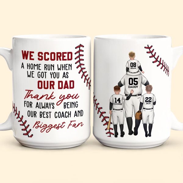 Custom Dad & Kids Mug with Personalized Jersey Number Custom Dad & Kids Mug with Personalized Jersey Number