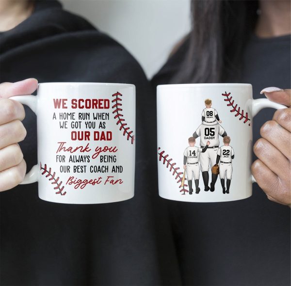 Custom Dad & Kids Mug with Personalized Jersey Number Custom Dad & Kids Mug with Personalized Jersey Number