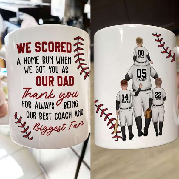 Custom Dad & Kids Mug with Personalized Jersey Number Custom Dad & Kids Mug with Personalized Jersey Number