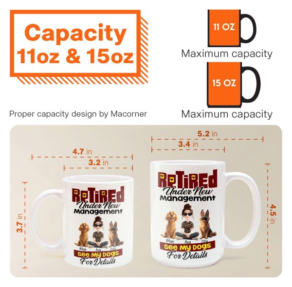 Custom Dog Lover Mug - Retirement-Themed Personalized Cup Featuring Pets and Owner, Funny Gift for Dog Moms & Dads Custom Dog Lover Mug - Retirement-Themed Personalized Cup Featuring Pets and Owner, Funny Gift for Dog Moms & Dads