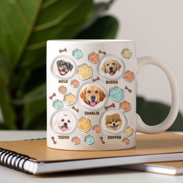 Custom Dog Photo 3D Inflated Effect Paw Mug N304 890147 Custom Dog Photo 3D Inflated Effect Paw Mug N304 890147
