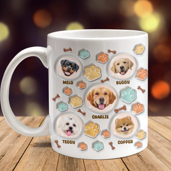 Custom Dog Photo 3D Inflated Effect Paw Mug N304 890147 Custom Dog Photo 3D Inflated Effect Paw Mug N304 890147