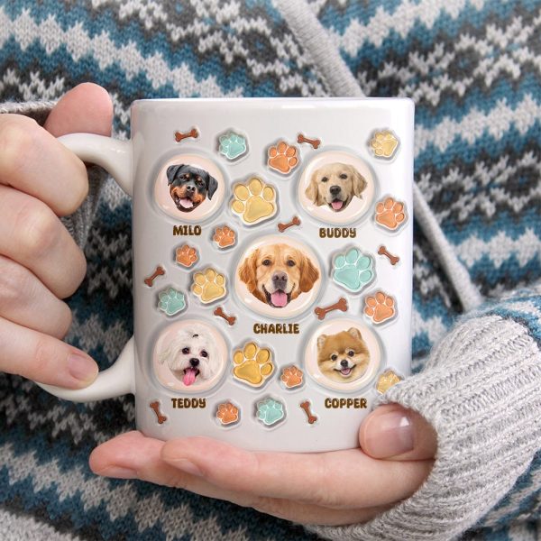 Custom Dog Photo 3D Inflated Effect Paw Mug N304 890147 Custom Dog Photo 3D Inflated Effect Paw Mug N304 890147