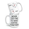 Custom Long Distance Mug - Personalized Best Friend Christmas Birthday Gifts For Women, Besties, Sisters, BFF - Never Too Far To Have Coffee Together
