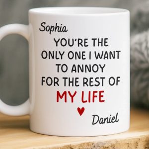 Custom Mug - Personalized Anniversary Christmas Wedding Gifts For Husband And Wife, Him And Her - I Pick You To Annoy, Daily