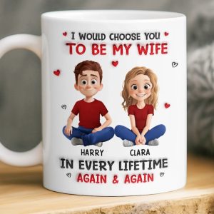 Custom Mug - Personalized Anniversary Wedding Gifts For Husband And Wife, Him And Her - Choosing You Never Gets Old