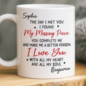 Custom Mug - Personalized Anniversary Wedding Gifts For Husband And Wife, Him And Her - Hearts Chosen Forever