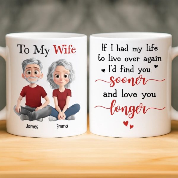 Custom Mug - Personalized Anniversary Wedding Gifts For Husband And Wife, Him And Her - Love You More Than Yesterday Custom Mug - Personalized Anniversary Wedding Gifts For Husband And Wife, Him And Her - Love You More Than Yesterday