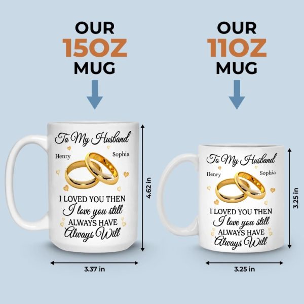 Custom Mug - Personalized Anniversary Wedding Gifts For Husband And Wife, Him And Her - Love You Then, Love You Now Custom Mug - Personalized Anniversary Wedding Gifts For Husband And Wife, Him And Her - Love You Then, Love You Now