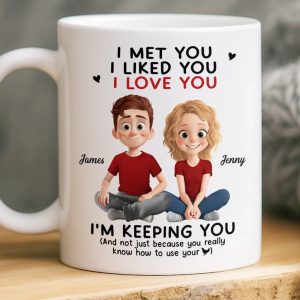 Custom Mug - Personalized Anniversary Wedding Gifts For Husband And Wife, Him And Her - Our Love Our Favorite Story