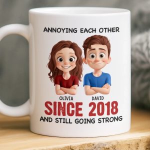 Custom Mug - Personalized Anniversary Wedding Gifts For Husband And Wife, Him And Her - Your Daily Dose Of Mischief