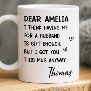 Custom Mug - Personalized Anniversary Wedding Gifts For Husband And Wife, Him And Her - Your Love Is My Peace