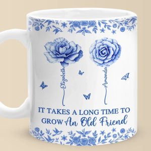 Custom Mug - Personalized Best Friend Birthday Gifts For Women - Blooms Of A Timeless Friendship