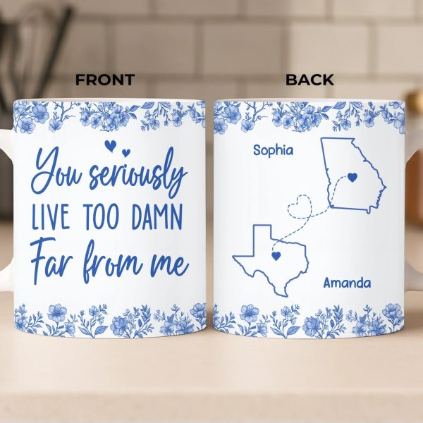 Custom Mug - Personalized Best Friend Birthday Gifts For Women - Wishing You Were Right Here Custom Mug - Personalized Best Friend Birthday Gifts For Women - Wishing You Were Right Here