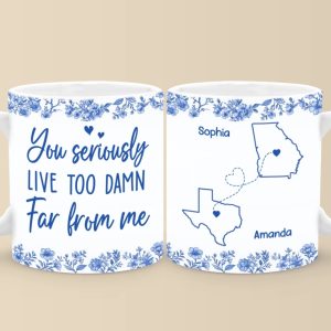 Custom Mug - Personalized Best Friend Birthday Gifts For Women - Wishing You Were Right Here
