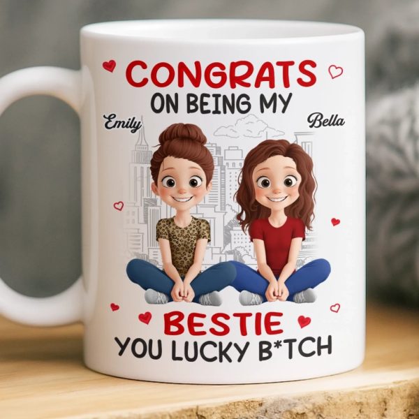Custom Mug - Personalized Best Friend Birthday Gifts For Women, Besties, Sisters, BFF - Caffeine & Confessions Custom Mug - Personalized Best Friend Birthday Gifts For Women, Besties, Sisters, BFF - Caffeine & Confessions