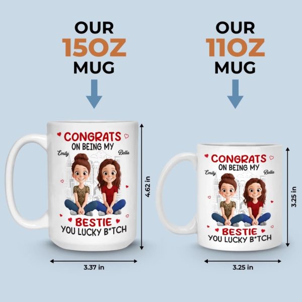 Custom Mug - Personalized Best Friend Birthday Gifts For Women, Besties, Sisters, BFF - Caffeine & Confessions Custom Mug - Personalized Best Friend Birthday Gifts For Women, Besties, Sisters, BFF - Caffeine & Confessions