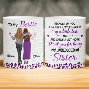 Custom Mug - Personalized Best Friend Birthday Gifts For Women, Besties, Sisters, BFF - Hot Mess Soulmates