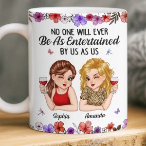Custom Mug - Personalized Best Friend Birthday Gifts For Women, Besties, Sisters, BFF - Partners In Wine And Chaos