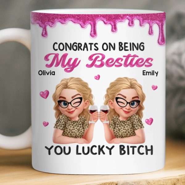 Custom Mug - Personalized Best Friend Birthday Gifts For Women, Besties, Sisters, BFF - Smiles Brewed Daily Custom Mug - Personalized Best Friend Birthday Gifts For Women, Besties, Sisters, BFF - Smiles Brewed Daily