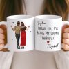 Custom Mug - Personalized Best Friend Birthday Gifts For Women, Besties, Sisters, BFF - Thank You For Being My Unpaid Therapist Custom Mug - Personalized Best Friend Birthday Gifts For Women, Besties, Sisters, BFF - Thank You For Being My Unpaid Therapist