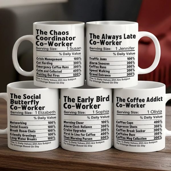 Custom Mug - Personalized Birthday Gifts For Coworker, Work Bestie - Teamwork Fueled By Coffee And Chaos Custom Mug - Personalized Birthday Gifts For Coworker, Work Bestie - Teamwork Fueled By Coffee And Chaos