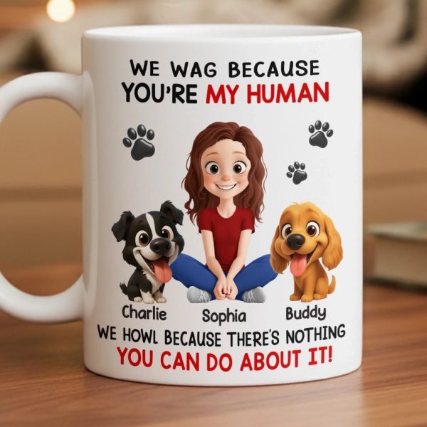 Custom Mug - Personalized Birthday Gifts For Dog Lovers, Dog Dad And Mom - Powered By Paws And Love Custom Mug - Personalized Birthday Gifts For Dog Lovers, Dog Dad And Mom - Powered By Paws And Love