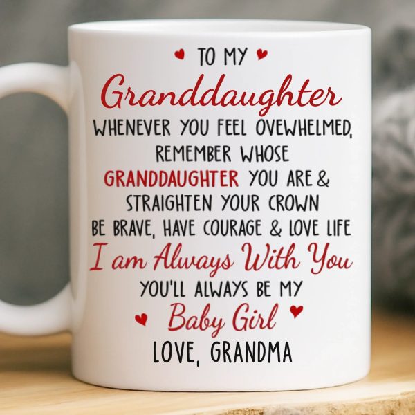 Custom Mug - Personalized Birthday Gifts For Grandma, Granddaughter - Your Strength Lights My Way Custom Mug - Personalized Birthday Gifts For Grandma, Granddaughter - Your Strength Lights My Way