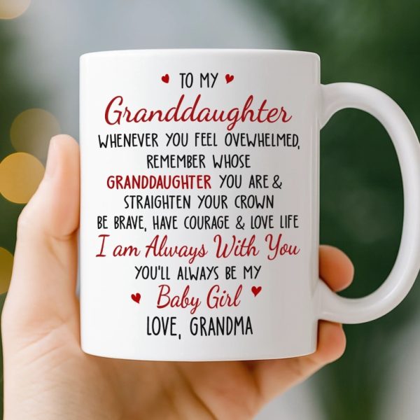 Custom Mug - Personalized Birthday Gifts For Grandma, Granddaughter - Your Strength Lights My Way Custom Mug - Personalized Birthday Gifts For Grandma, Granddaughter - Your Strength Lights My Way