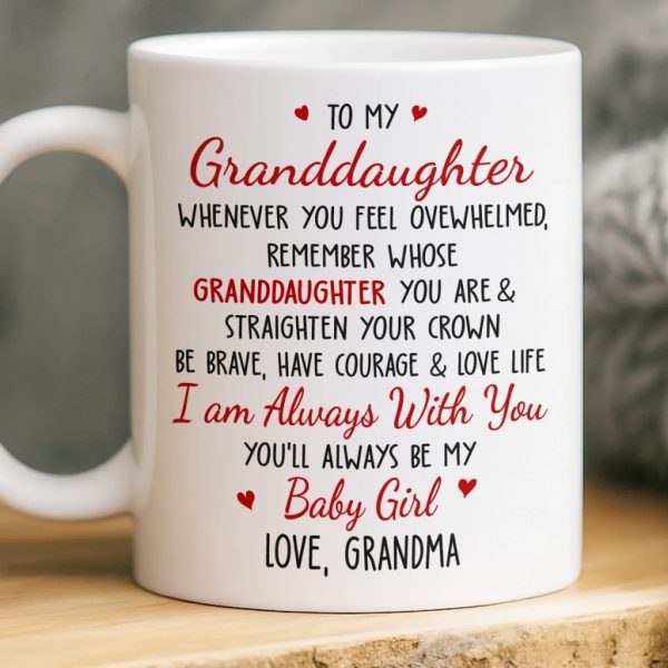 Custom Mug - Personalized Birthday Gifts For Grandma, Granddaughter - Your Strength Lights My Way Custom Mug - Personalized Birthday Gifts For Grandma, Granddaughter - Your Strength Lights My Way