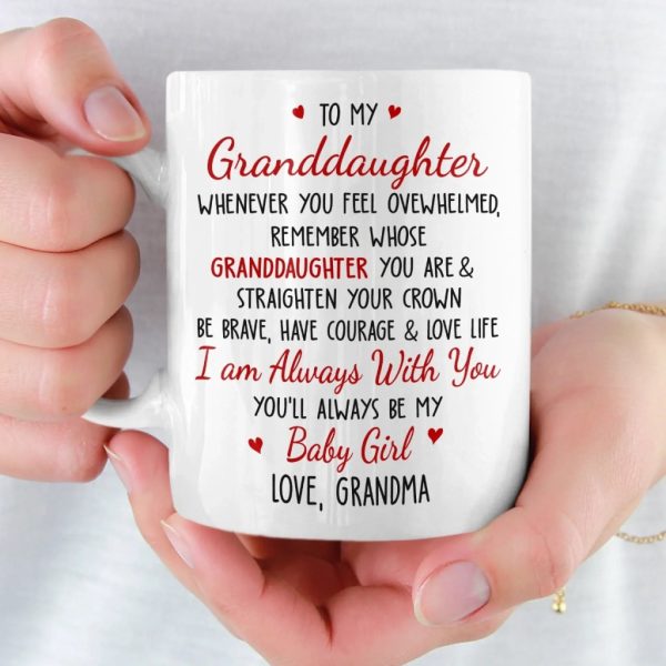 Custom Mug - Personalized Birthday Gifts For Grandma, Granddaughter - Your Strength Lights My Way Custom Mug - Personalized Birthday Gifts For Grandma, Granddaughter - Your Strength Lights My Way