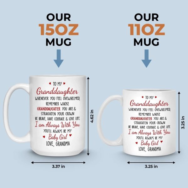 Custom Mug - Personalized Birthday Gifts For Grandma, Granddaughter - Your Strength Lights My Way Custom Mug - Personalized Birthday Gifts For Grandma, Granddaughter - Your Strength Lights My Way