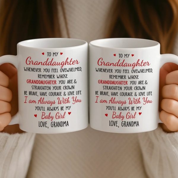 Custom Mug - Personalized Birthday Gifts For Grandma, Granddaughter - Your Strength Lights My Way Custom Mug - Personalized Birthday Gifts For Grandma, Granddaughter - Your Strength Lights My Way
