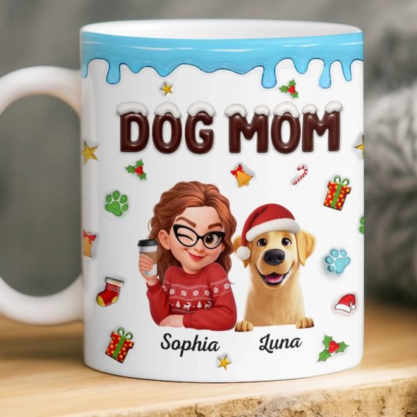 Custom Mug - Personalized Christmas Birthday Gifts For Dog Lovers, Dog Dad And Mom - Proud Dog Mom Energy Custom Mug - Personalized Christmas Birthday Gifts For Dog Lovers, Dog Dad And Mom - Proud Dog Mom Energy