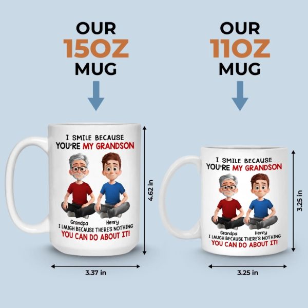 Custom Mug - Personalized Christmas Birthday Gifts For Grandpa, Grandma, Grandson, Granddaughter - Generations Of Warmth
