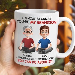 Custom Mug - Personalized Christmas Birthday Gifts For Grandpa, Grandma, Grandson, Granddaughter - Generations Of Warmth
