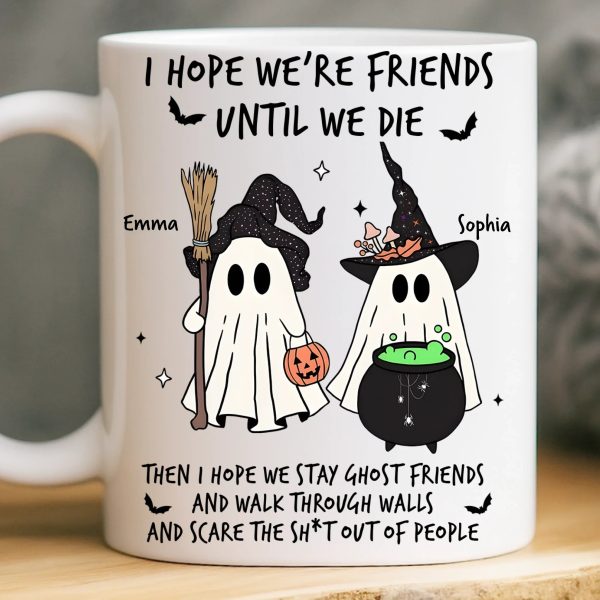 Custom Mug - Personalized Halloween Birthday Gifts For Women, Besties, Sisters, BFF - Spooky Nights With My Bestie Custom Mug - Personalized Halloween Birthday Gifts For Women, Besties, Sisters, BFF - Spooky Nights With My Bestie