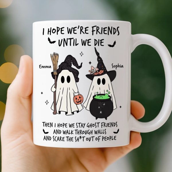 Custom Mug - Personalized Halloween Birthday Gifts For Women, Besties, Sisters, BFF - Spooky Nights With My Bestie Custom Mug - Personalized Halloween Birthday Gifts For Women, Besties, Sisters, BFF - Spooky Nights With My Bestie