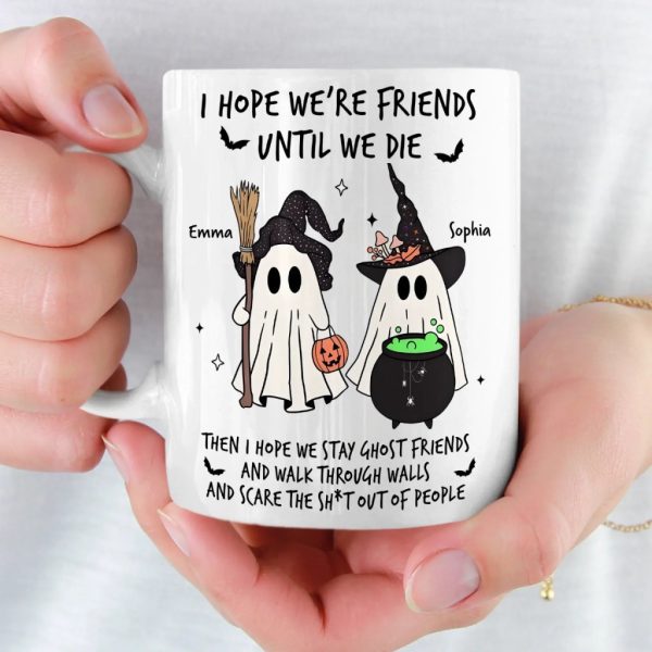 Custom Mug - Personalized Halloween Birthday Gifts For Women, Besties, Sisters, BFF - Spooky Nights With My Bestie Custom Mug - Personalized Halloween Birthday Gifts For Women, Besties, Sisters, BFF - Spooky Nights With My Bestie