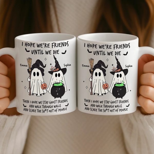 Custom Mug - Personalized Halloween Birthday Gifts For Women, Besties, Sisters, BFF - Spooky Nights With My Bestie Custom Mug - Personalized Halloween Birthday Gifts For Women, Besties, Sisters, BFF - Spooky Nights With My Bestie